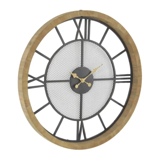 Smoke Gray Vintage Matte Mesh Wall Clock-Kirkland's Home Hot
