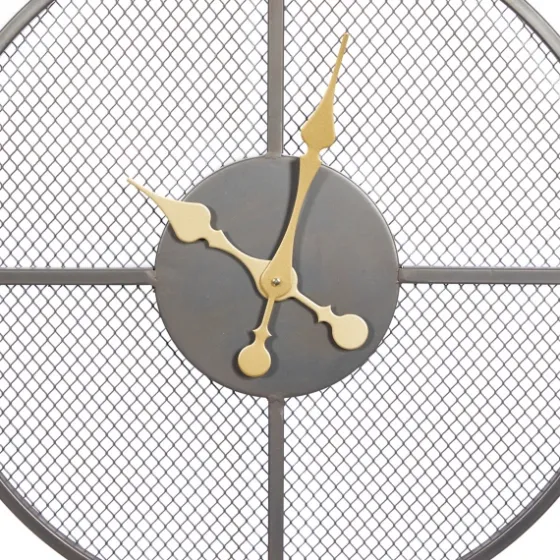 Smoke Gray Vintage Matte Mesh Wall Clock-Kirkland's Home Hot