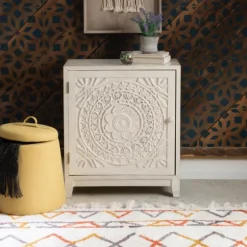 Smokey Resin Medallion Door Cabinet-Kirkland's Home New