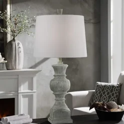 Smokey Slate Gray Baluster Grain Table Lamp-Kirkland's Home Cheap