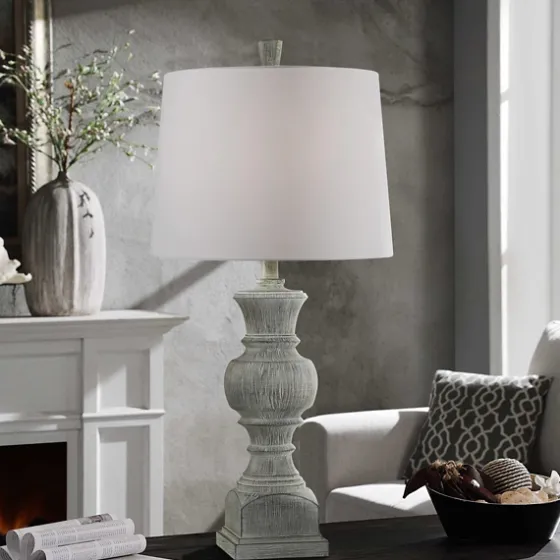 Smokey Slate Gray Baluster Grain Table Lamp-Kirkland's Home Cheap