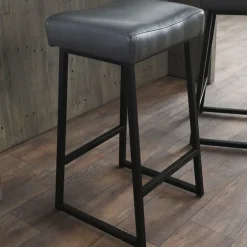 Smokey Vegan Leather Counter Stools, Set Of 2-Kirkland's Home Fashion