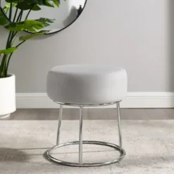 Smokey Velvet Vanity Stool-Kirkland's Home Best