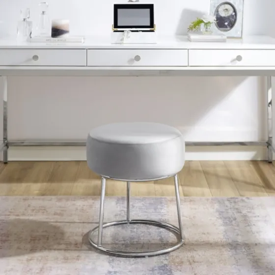 Smokey Velvet Vanity Stool-Kirkland's Home Best