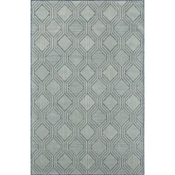 Smoky Blue Geometric Indoor/Outdoor Area Rug, 5X7-Kirkland's Home Cheap