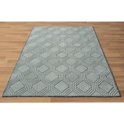 Smoky Blue Geometric Indoor/Outdoor Area Rug, 5X7-Kirkland's Home Cheap
