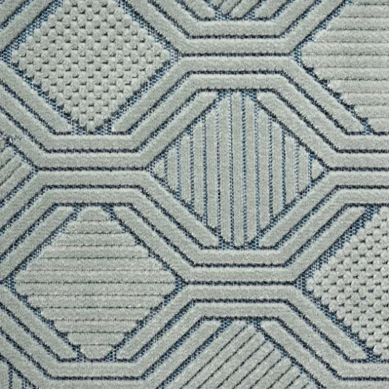 Smoky Blue Geometric Indoor/Outdoor Area Rug, 5X7-Kirkland's Home Cheap