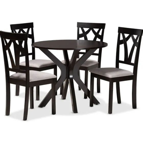Smoky Gray Upholstered Swoop Back 5-Pc. Dining Set-Kirkland's Home Best Sale