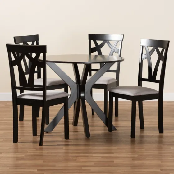 Smoky Gray Upholstered Swoop Back 5-Pc. Dining Set-Kirkland's Home Best Sale