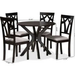 Smoky Gray Upholstered Swoop Back 5-Pc. Dining Set-Kirkland's Home Best Sale
