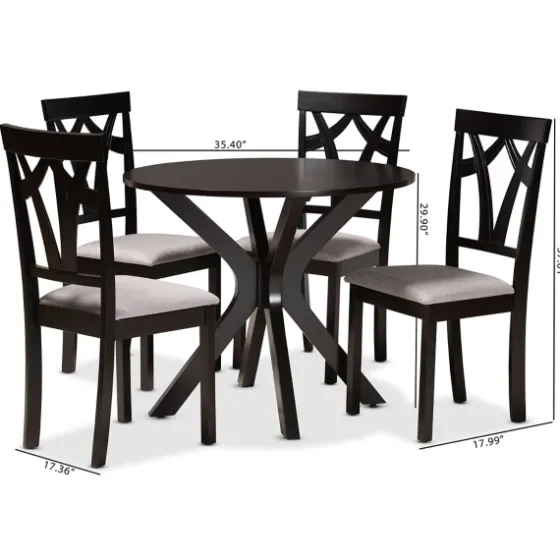 Smoky Gray Upholstered Swoop Back 5-Pc. Dining Set-Kirkland's Home Best Sale