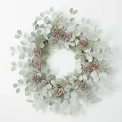 Snow Dusted Eucalyptus And Pinecone Wreath-Kirkland's Home Shop