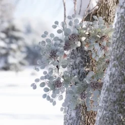 Snow Dusted Eucalyptus And Pinecone Wreath-Kirkland's Home Shop