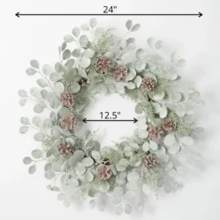 Snow Dusted Eucalyptus And Pinecone Wreath-Kirkland's Home Shop