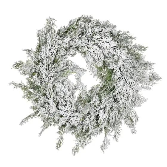 Snowy Cedar Wreath-Kirkland's Home Fashion