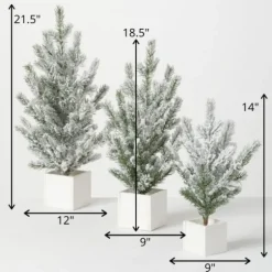 Snowy Pine White Potted Christmas Trees, Set Of 3-Kirkland's Home Best