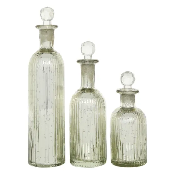 Soda Lime Glass Bottle Vases, Set Of 3-Kirkland's Home Shop