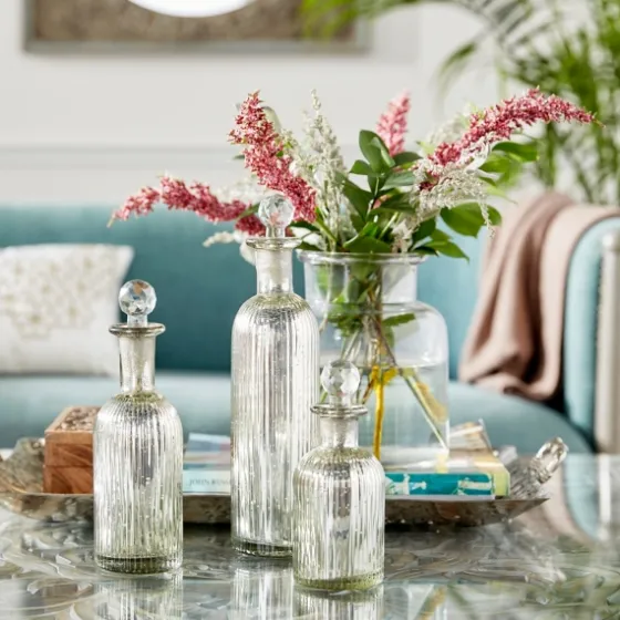 Soda Lime Glass Bottle Vases, Set Of 3-Kirkland's Home Shop