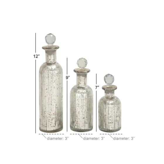 Soda Lime Glass Bottle Vases, Set Of 3-Kirkland's Home Shop