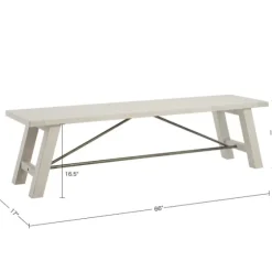 Sofia Wooden Dining Bench With Metal Bars-Kirkland's Home New