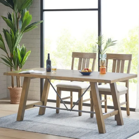 Sofia Wooden Dining Table With Metal Bars-Kirkland's Home Shop