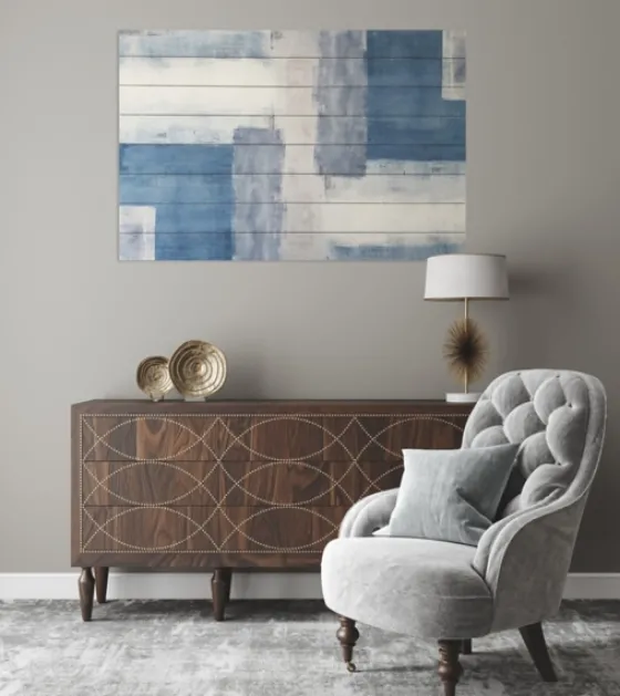 Soft Blue Abstract Wood Wall Plaque-Kirkland's Home Best