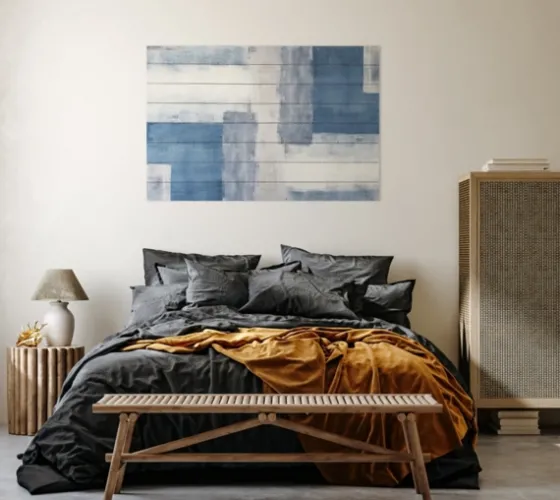 Soft Blue Abstract Wood Wall Plaque-Kirkland's Home Best