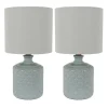 Soft Blue Embossed Ceramic Table Lamps, Set Of 2-Kirkland's Home Cheap
