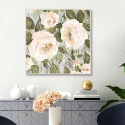 Soft California Roses Framed Canvas Art-Kirkland's Home Hot