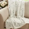 Soot Black Textured Striped Tassel Throw-Kirkland's Home Fashion