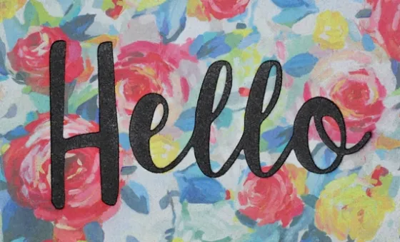 Soulful Floral Hello Rubber Doormat-Kirkland's Home Discount