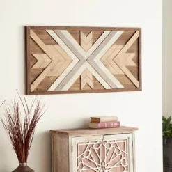 Southwestern Chevron Wood Wall Plaque-Kirkland's Home Outlet