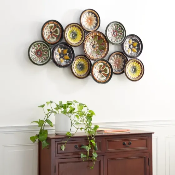 Southwestern Floral Ceramic Plates Wall Plaque-Kirkland's Home Best