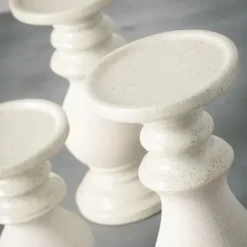 Speckled Ceramic Candle Holders, Set Of 3-Kirkland's Home Outlet