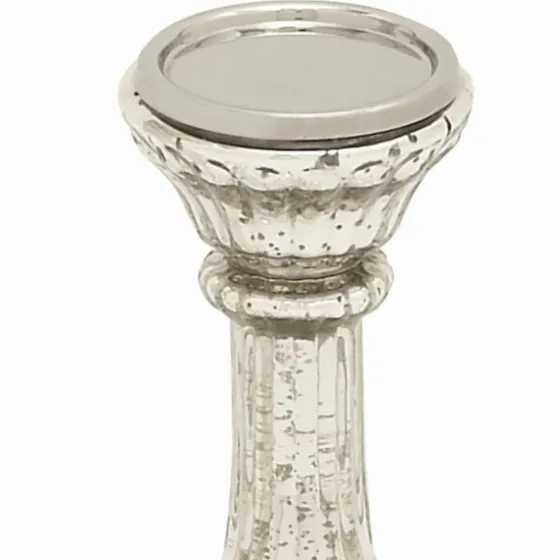 Speckled Mercury Glass Pillar Holders, Set Of 3-Kirkland's Home Cheap