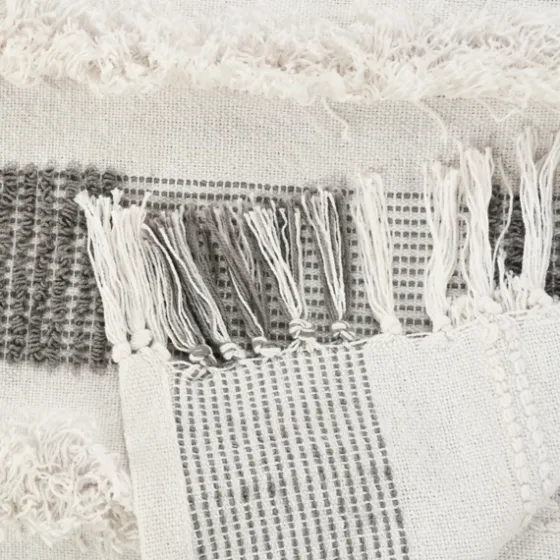 Spencer Gray And White Plaid Throw-Kirkland's Home Best