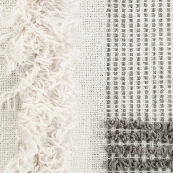 Spencer Gray And White Plaid Throw-Kirkland's Home Best