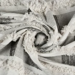 Spencer Gray And White Plaid Throw-Kirkland's Home Best