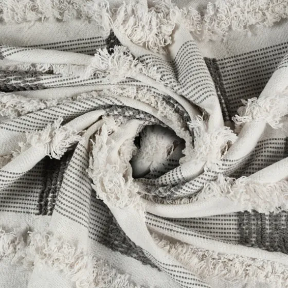 Spencer Gray And White Plaid Throw-Kirkland's Home Best