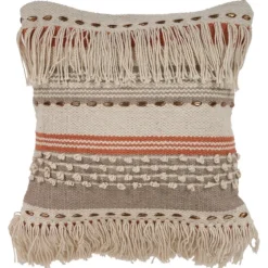 Spice And Natural Chic Fringe Pillow-Kirkland's Home Store