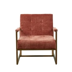 Spice Button Tufted Angular Vintage Accent Chair-Kirkland's Home New
