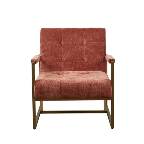Spice Button Tufted Angular Vintage Accent Chair-Kirkland's Home New