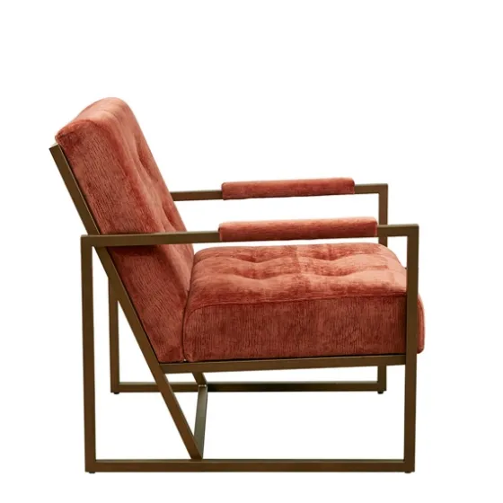 Spice Button Tufted Angular Vintage Accent Chair-Kirkland's Home New