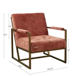 Spice Button Tufted Angular Vintage Accent Chair-Kirkland's Home New