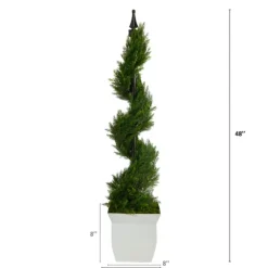 Spiral Cypress Topiary In White Planter, 48 In.-Kirkland's Home Hot