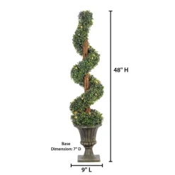 Spiral Pre-Lit Boxwood Potted Topiary-Kirkland's Home Sale