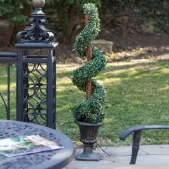 Spiral Pre-Lit Boxwood Potted Topiary-Kirkland's Home Sale