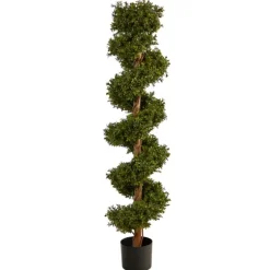 Spiraling Boxwood Topiary In Black Planter-Kirkland's Home Cheap