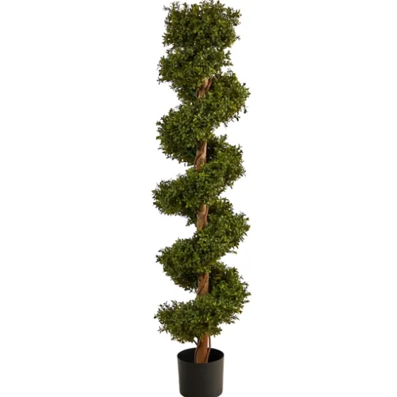 Spiraling Boxwood Topiary In Black Planter-Kirkland's Home Cheap