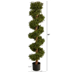 Spiraling Boxwood Topiary In Black Planter-Kirkland's Home Cheap